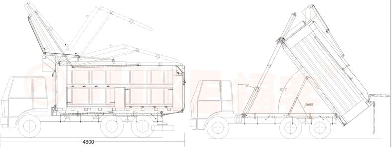 Autocarro con cassone ribaltabile sotterraneo, FK8-10T