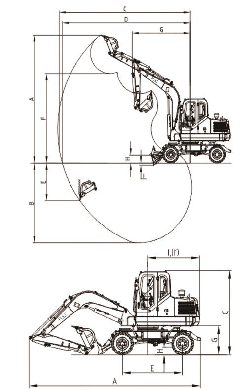Escavatore gommato, FK70-9L