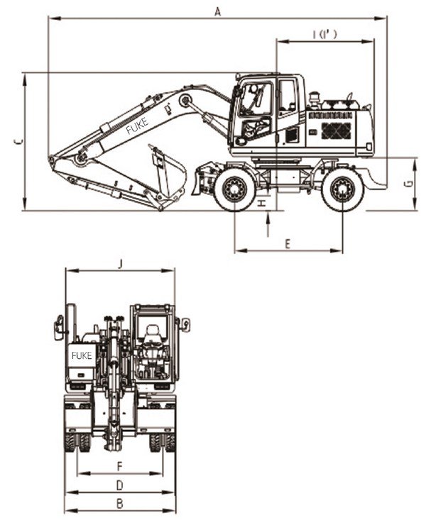 Escavatore gommato, FK150-9L